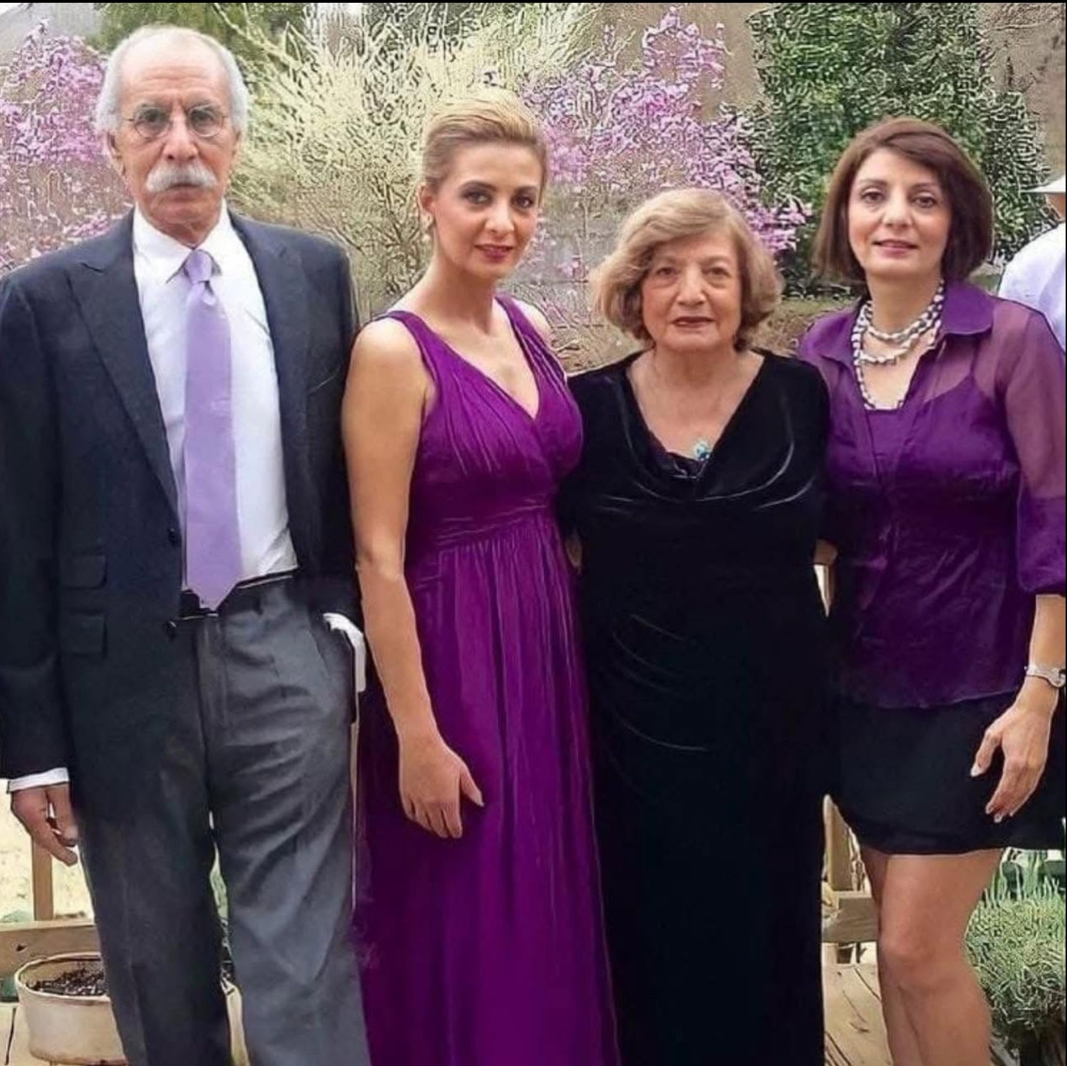 Nozar Azadi with Sabrina Azadi, Parvin Dowlatshah and Dr Parastoo Azadi